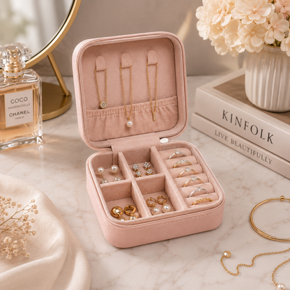 Leather Small Jewelry Box For Travel Portable