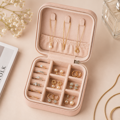 Leather Small Jewelry Box For Travel Portable